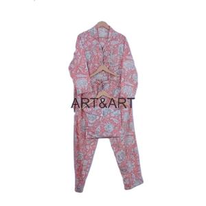 Conjuntos de Pijama de Algodón de Secado Rápido, Transpirables, Casuales, Vintage, de Primavera para Mujer, con Estampado Floral, Manga Larga y Cierre con Cordón - Product Image 4