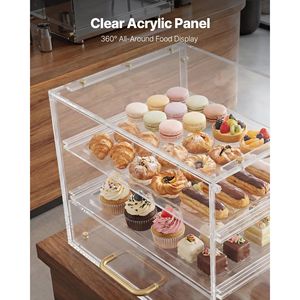 Commercial 3-Tier Countertop Bakery Display Case <b>Clear</b> Acrylic Kitchen Party <b>Cake</b> and Bread <b>Box</b> for Home or Party Use - Product Image 3