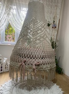 Beige Macrame <b>swing</b>,hängesessel,Hanging Chair, Rocking Chair, Macrame <b>swing</b> chair,hanging chair indoor, Outdoor <b>swing</b> - Product Image 3