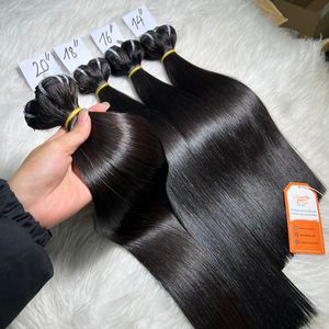 Listo para enviar al por mayor: Paquetes de cabello humano 100% Remy virgen súper doblemente tramado, con doble trama a máquina, liso extremo, de alta calidad. - Product Image 3