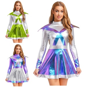 Vestido Metálico de Línea A para Mujer, Disfraz de Astronauta Alienígena para Baile de Salón, Fiestas, Eventos y Competencias - Product Image 1