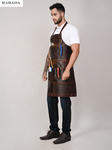 High Quality Real <b>Leather</b> Sleeveless All-Type Work <b>Apron</b> with Tool Pocket Multipurpose - Product Image 3