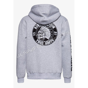Sudadera con capucha de algodón tejido para hombre, informal, de invierno, con cordón, bordada, con cremallera, logotipo personalizado, transpirable, de secado rápido, holgada - Product Image 6