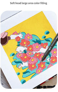 Juego de 60 <span class=keywords><strong>Rotuladores</strong></span> de Doble Punta con Pincel de Acuarela, Pincel Flexible y Delineador Fino <span class=keywords><strong>para</strong></span> Dibujo, Caligrafía y Materiales de Arte - Product Image 6