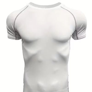 Nouveau design de maillot de compression sportif pour homme, coupe ajustée, pour l'entraînement performant, haut de compression athlétique avec design ajusté. - Product Image 1