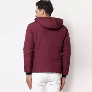 Blouson matelassé personnalisé pour homme, style sport d'hiver, avec capuche décontractée, fermeture éclair, en tissu tissé uni, fourniture ODM, collection automne - Product Image 3