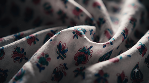 Tela de Algodón Ecológica con Estampado Floral Multicolor, Base Blanca, Patrón Botánico Étnico, Textil para Bolsos y Carteras - Product Image 1
