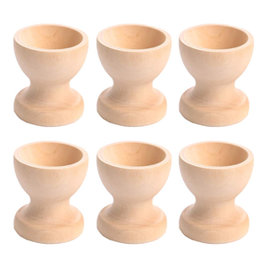 Porte-œufs en bois naturel fait main, pour le petit-déjeuner, vaisselle de cuisine, design pratique - Product Image 3