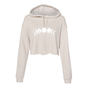 Sudadera Corta con Capucha para Mujer, con Estampado de Fase Lunar, Gris Oscuro, Informal, de Manga Larga, Tejida, con Logotipo Frontal, Estilo Otoñal - Product Image 2