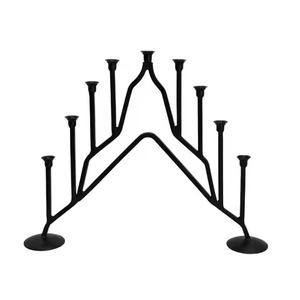 Designer Metal 3 Arms Menorah Candle Holder Elegant Candelabra Interior <b>Table</b> <b>Decoration</b> Accent Piece - Product Image 6