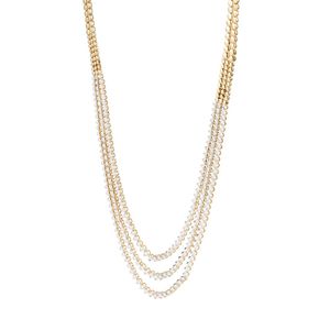 สร้อยคอจี้รูปทรงสี่เหลี่ยมประดับเพชรสามเม็ดทองคำโรสโกลด์ 14K สุดหรู เครื่องประดับชั้นดีสำหรับผู้หญิง ของขวัญวันครบรอบแต่งงาน ชุดสามชิ้น - Product Image 4