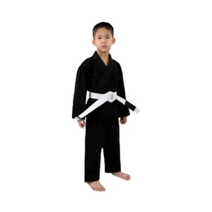 Uniforme de Karate para Niños, Chaqueta y Pantalones de Algodón Negro, Ropa de Artes Marciales Resistente para Niños, Corte Regular - Product Image 3