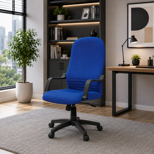 Chaise de bureau ergonomique KINSHA en tissu à dossier haut avec support lombaire réglable pour la maison, le bureau et la chambre à coucher, design moderne - Product Image 1
