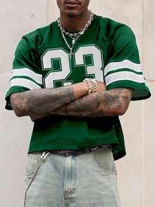 Camiseta de malla extragrande para sublimación, de secado rápido, estilo urbano con gráfico numérico, OEM al por mayor - Product Image 6