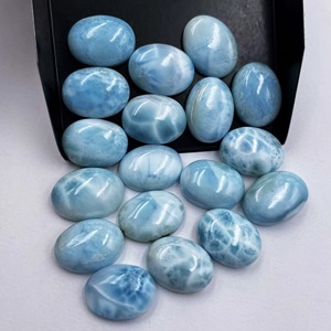 Lot de pierres précieuses en larimar naturel ovales cabochon, 3-15 mm, pierres précieuses en larimar de bonne qualité pour la fabrication de bijoux faits à la main - Product Image 4