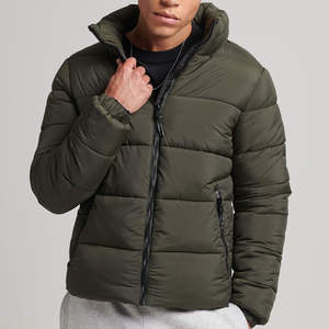 2025 High Quality Winter Wear Men's <b>Packable</b> Puffer <b>Jacket</b> Lightweight Fabric Stand Collar Zipper Style Windproof Outdoor <b>Jacket</b> - Product Image 1