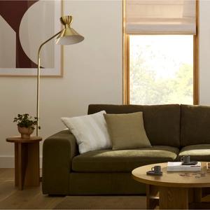 Lámpara de pie decorativa alta de latón con pantalla de tela extraíble para iluminación de Diwali, hoteles, apartamentos y villas - Product Image 2