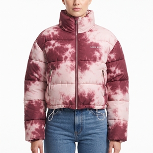 Nouvelle veste d'hiver matelassée pour femme avec ceinture, capuche et imprimé par sublimation, chaude et rembourrée, pour l'extérieur, mode décontractée - Product Image 1