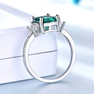 <b>Silver</b> Jewelry <b>Ring</b> With Nepali Stone Handmade Green <b>Emerald</b> Engagement 925 Sterling <b>Silver</b> Jewelry CZ Gemstone <b>Rings</b> for Women - Product Image 2