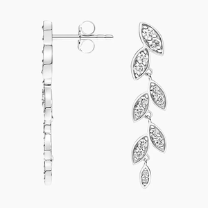 Pendientes de oro blanco con diamantes talla marquesa, cultivados en laboratorio, color D, certificados por IGI, joyería clásica de boda para mujer - Product Image 2