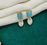 Fantaisie Design pur laiton véritable Kundan collier ensemble tour de cou ensemble avec boucles d'oreilles avec des pierres chercher femmes filles pour les vêtements de mariage - Product Image 2