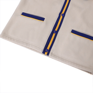 SGRho Neutral Varsity Fleece <b>Pocket</b> <b>Cardigan</b> Beige Classic Collegiate Casual Winter Front Knitwear - Product Image 5
