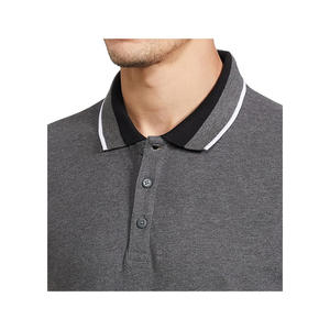 Top Trending Black Color Men Premium Polo <b>T</b> <b>Shirt</b> with Ribbed Turn Down Collar And White Contrast Hem - Product Image 2