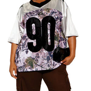 Camiseta Deportiva de Fútbol Americano para Mujer, con Panel de Camuflaje, Talla Grande, Malla de Poliéster, Cuello en V, Número Personalizado, OEM, Venta al Por Mayor, USA - Product Image 2