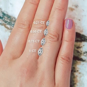 Bague en diamant marquise de qualité supérieure avec pierres latérales en forme de poire, bague en or blanc, clarté VS, acheter directement auprès d'un fournisseur indien - Product Image 6