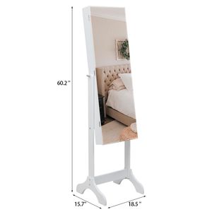 Armadietto a Specchio Bianco XH Regolabile, 4 Ripiani in Legno, Specchio Interno Completo, 2 Cassetti, Organizzatore per Gioielli - Product Image 6