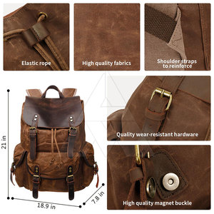 New Arrival Light Weight Leather <b>Backpacks</b> Customized Size & Logo Wholesale Leather <b>Backpacks</b> - Product Image 5