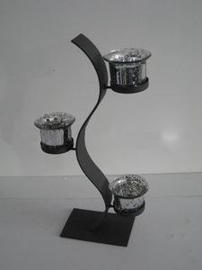 Support à bougies triple moderne en métal, bougeoir artistique en fer pour table à manger, salon, décoration intérieure - Product Image 2