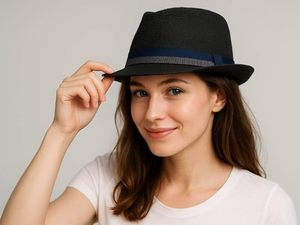 Sombreros de Pescador Panamá con Cinta Negra, Gorro Tipo Bucket, Protección Solar, para Deportes al Aire Libre, Playa, Ciclismo, Fiestas, Sombreros Panamá Transpirables - Product Image 2