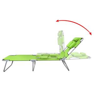 Chaise longue pliable en polyester vert pomme, grande et confortable, pour l'extérieur - Product Image 3