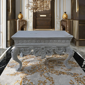 Console de Luxe en Bois Massif - Design Antique Doré Miroir Royal pour Entrée, Faite à la Main, Écologique, Durable, avec Rangement, pour Hôtels - Product Image 1