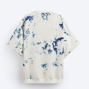 T-shirt surdimensionné tie-dye personnalisé pour homme, 100 % coton tricoté, manches courtes, col rond, logo personnalisé, streetwear décontracté, vente en gros - Product Image 2