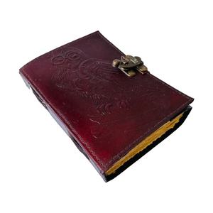 Handmade Owl Embossed Brown Genuine Leather Journal Note <b>Book</b> Unique Hard Cover Journal <b>Book</b> Of Shadows Blank Deckle Edge Papers - Product Image 1