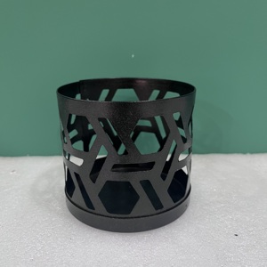 Portavelas Moderno de Metal Negro con Diseño Geométrico, Portavelas Decorativo para Decoración del Hogar - Product Image 3