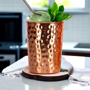 Verres à eau vintage en cuivre prêts à l'emploi, en stock, faits à la main, imprimés, écologiques, portables, vente en gros - Product Image 6