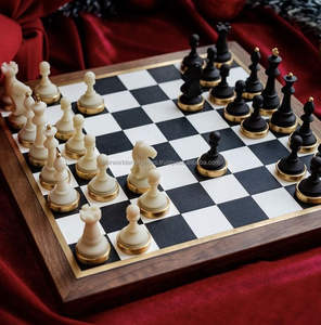 Tableros de Ajedrez de madera, tableros de juego de ajedrez con imán de madera portátil ecológico, piezas de ajedrez impresas en caja de madera - Product Image 1