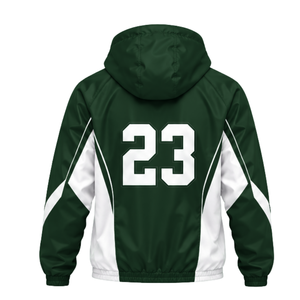 Chaqueta Cortavientos Personalizada con Estampado de Números, Capucha, Dobladillo Elástico y Paneles en Contraste para Equipos Escolares y Uso al Aire Libre - Product Image 2