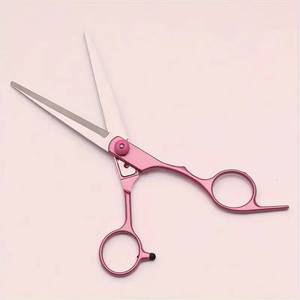 Ciseaux de coiffure professionnels en acier inoxydable, lame tranchante, manche rose, manche long, pour droitiers - Product Image 5