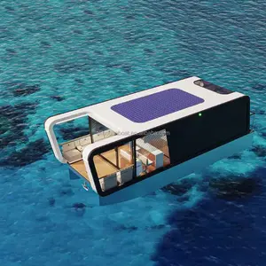 Barca elettrica di lusso della casa di galleggiamento della casa di mare della costruzione dell'acqua della barca di alluminio