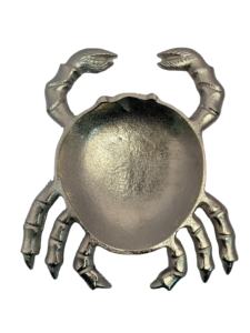 Plat à bijoux en métal en forme de crabe de luxe, fait à la main, en aluminium moulé, plateau, finition en laiton antique, Ramadan, mariage, Art déco - Product Image 1