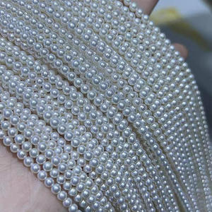 Collier de perles d'eau douce naturelles avec des perles Auri presque parfaitement rondes et sans défaut - Product Image 1