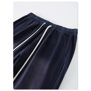 Pantalones de chándal holgados de corte recto para hombre, estilo urbano, personalizados, de corte extragrande y holgado, de felpa francesa de alto gramaje, con lavado ácido y estilo vintage - Product Image 5