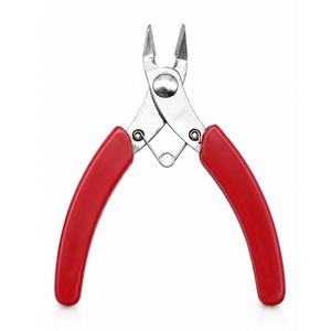 Pince diagonale en acier inoxydable avec poignées rouges et bleues, outil de précision pour la pose de bijoux, coupe-fil, fabrication de bijoux DIY - Product Image 1