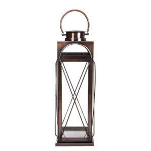 <b>Black</b> Rectangular Metal <b>Lantern</b> with Glass Panels for Home Decoration Durable Design - Product Image 2