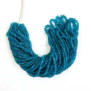 Perles facettées rondes en apatite bleu néon naturel, perles en apatite néon pour la création de bijoux, brin de 16 pouces, 3-4 mm, perles de pierres précieuses - Product Image 5