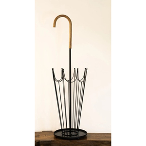 Porte-parapluies autoportant en métal blanc au design moderne avec plateau de récupération d'eau, conception ajourée, organisateur d'entrée - Product Image 2